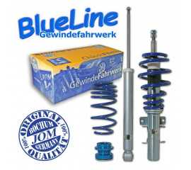 Спортивная винтовая подвеска с регулируемым занижением Blue Line для VW Polo / Seat Ibiza/ Cordoba Typ (6L) / Audi A2 Typ 8Z/ Skoda Fabia 6Y с двигателем 1.2/ 1.4/ 1.6/ 1.8T & 1.4 TDi/ 1.9SDi/ 1.9TDi  с занижением 