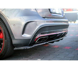 Сплиттер заднего бампера Mercedes GLA 45 AMG с вертикальными рёбрами