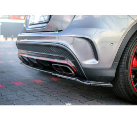 Сплиттер заднего бампера Mercedes GLA 45 AMG без вертикальных рёбер