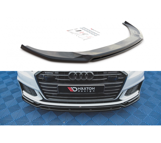 Сплиттер переднего бампера Maxton Design для Audi A6 C8 S-Line двойной 